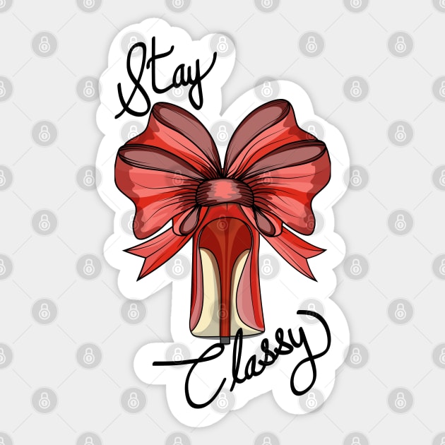 Stay Classy - Red Shoe Sticker by Designoholic